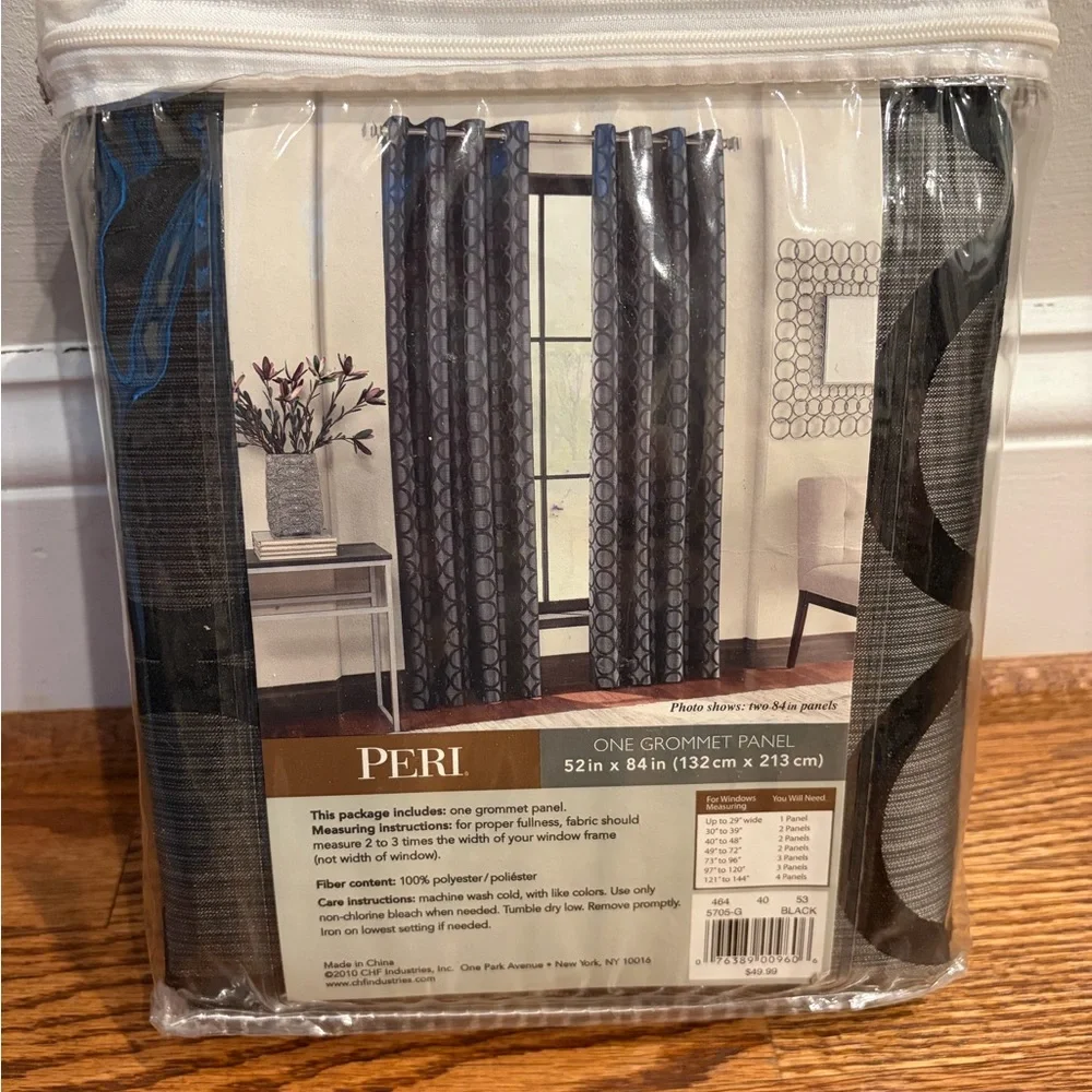 Black Grommet Panel Curtain (52in by 84in)